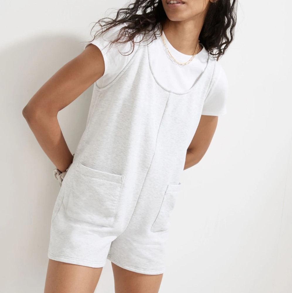 Madewell Superbrushed Pull-On Romper White Large
